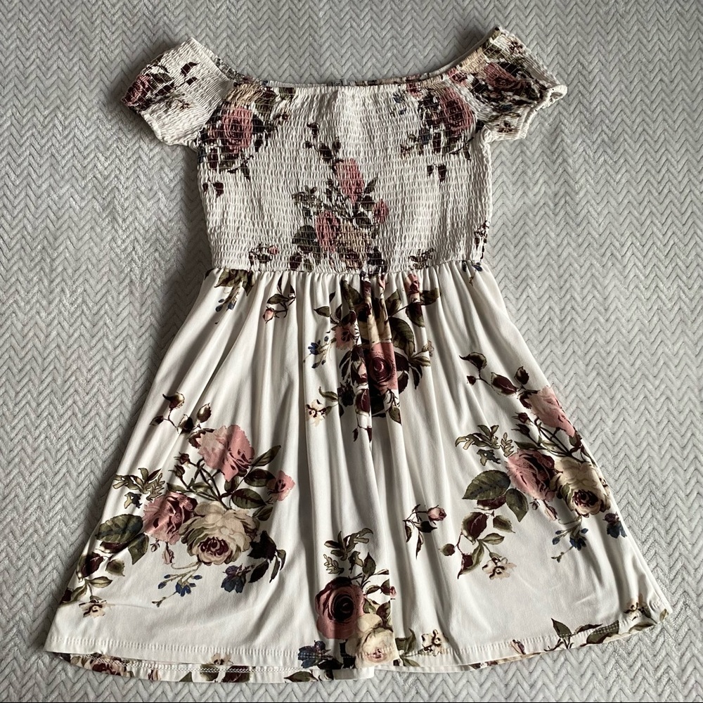 J for Justify Off Shoulder White Floral Dress